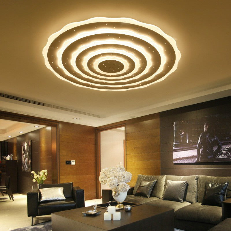 Ripple Acrylic Flush Light Artistic White LED Flush Ceiling Light Fixture for Living Room White Warm Clearhalo 'Ceiling Lights' 'Close To Ceiling Lights' 'Close to ceiling' 'Flush mount' Lighting' 2046621