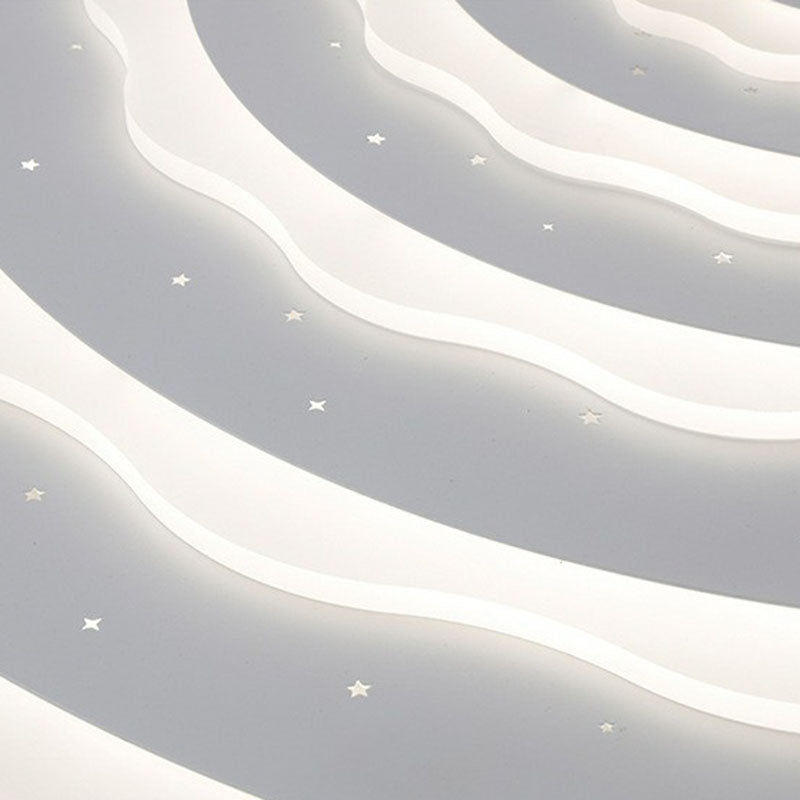 Ripple Acrylic Flush Light Artistic White LED Flush Ceiling Light Fixture for Living Room Clearhalo 'Ceiling Lights' 'Close To Ceiling Lights' 'Close to ceiling' 'Flush mount' Lighting' 2046628