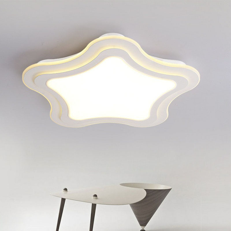 Star LED Flush Mount Light Simplicity Acrylic White Ceiling Light Flush Mount for Bedroom Clearhalo 'Ceiling Lights' 'Close To Ceiling Lights' 'Close to ceiling' 'Flush mount' Lighting' 2046637