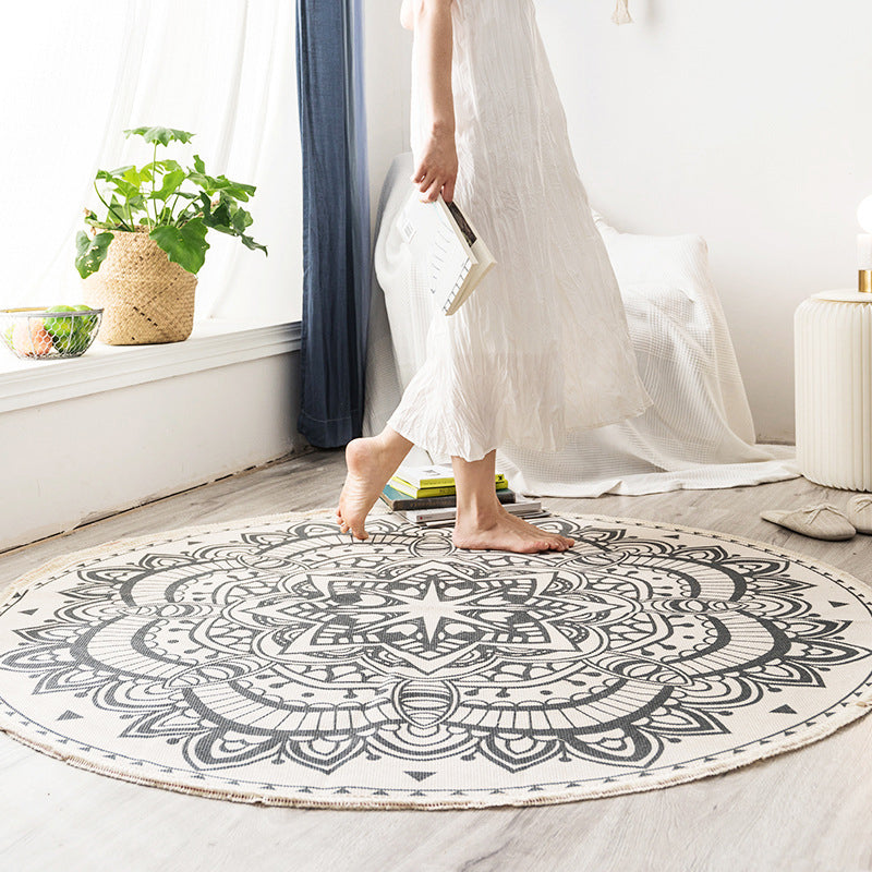 Boho Mandala Area Rug Multicolor Cotton Rug Pet Friendly Carpet for Bedroom Clearhalo 'Area Rug' 'Bohemian' 'Rugs' Rug' 2046738