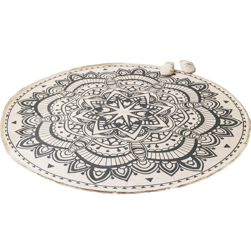 Boho Mandala Area Rug Multicolor Cotton Rug Pet Friendly Carpet for Bedroom Clearhalo 'Area Rug' 'Bohemian' 'Rugs' Rug' 2046740