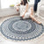 Boho Mandala Area Rug Multicolor Cotton Rug Pet Friendly Carpet for Bedroom Light Blue-Black Clearhalo 'Area Rug' 'Bohemian' 'Rugs' Rug' 2046745