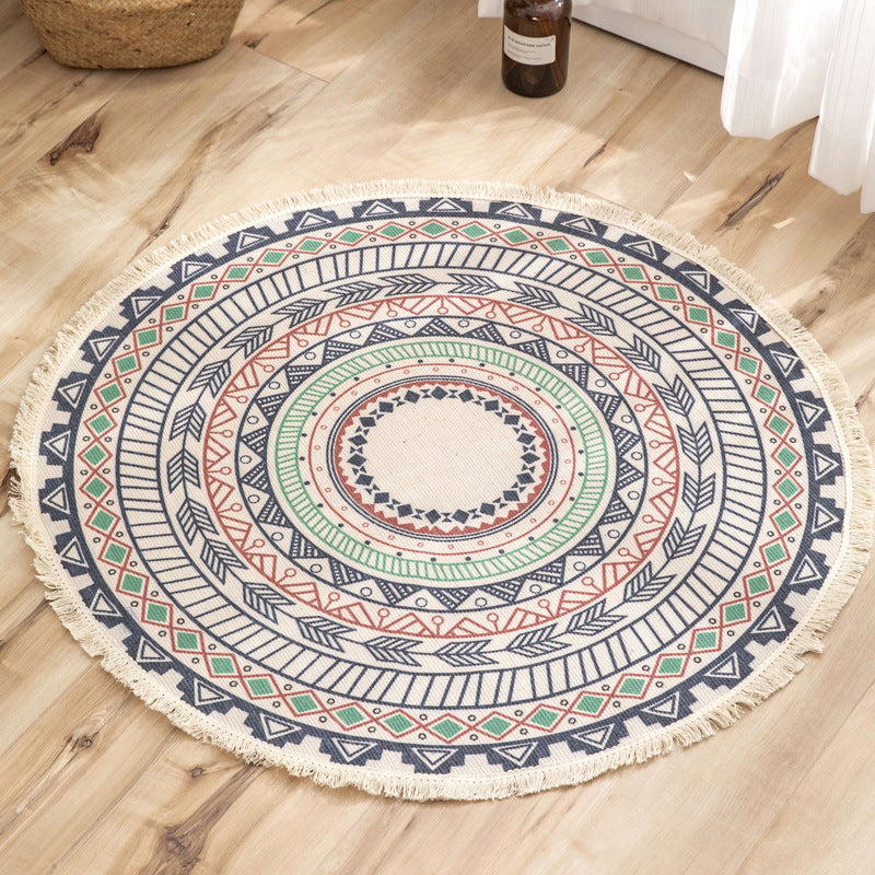 Ethnic Bohemian Indoor Rug Multi Color Tribal Floral Carpet Machine Washable Rug for Girls Bedroom Blue-Red Clearhalo 'Area Rug' 'Bohemian' 'Rugs' Rug' 2046774