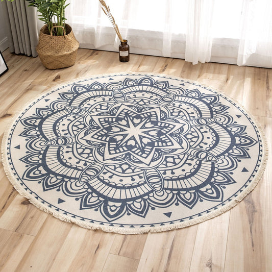 Ethnic Bohemian Indoor Rug Multi Color Tribal Floral Carpet Machine Washable Rug for Girls Bedroom Light Blue Clearhalo 'Area Rug' 'Bohemian' 'Rugs' Rug' 2046775