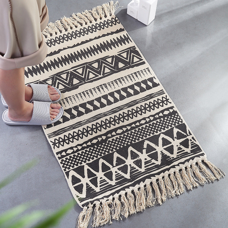Multi-Colored Seamless Pattern Rug Cotton Bohemian Rug Pet Friendly Area Carpet for Bedroom Clearhalo 'Area Rug' 'Bohemian' 'Rugs' Rug' 2046800