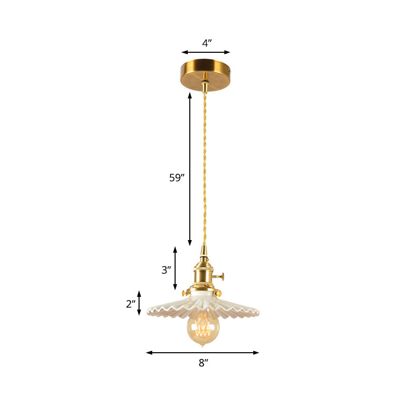 Scalloped Shade Iron Ceiling Pendant Light Retro 1 Head Living Room Hanging Lamp in White Clearhalo 'Art Deco Pendants' 'Cast Iron' 'Ceiling Lights' 'Ceramic' 'Crystal' 'Industrial Pendants' 'Industrial' 'Metal' 'Middle Century Pendants' 'Pendant Lights' 'Pendants' 'Tiffany' Lighting' 204681