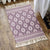 Multi Color Bedroom Rug Funky Geometric Carpet Cotton Machine Washable Pet Friendly Rug with Tassel Purple 2' x 2'11" Clearhalo 'Area Rug' 'Bohemian' 'Rugs' Rug' 2046828