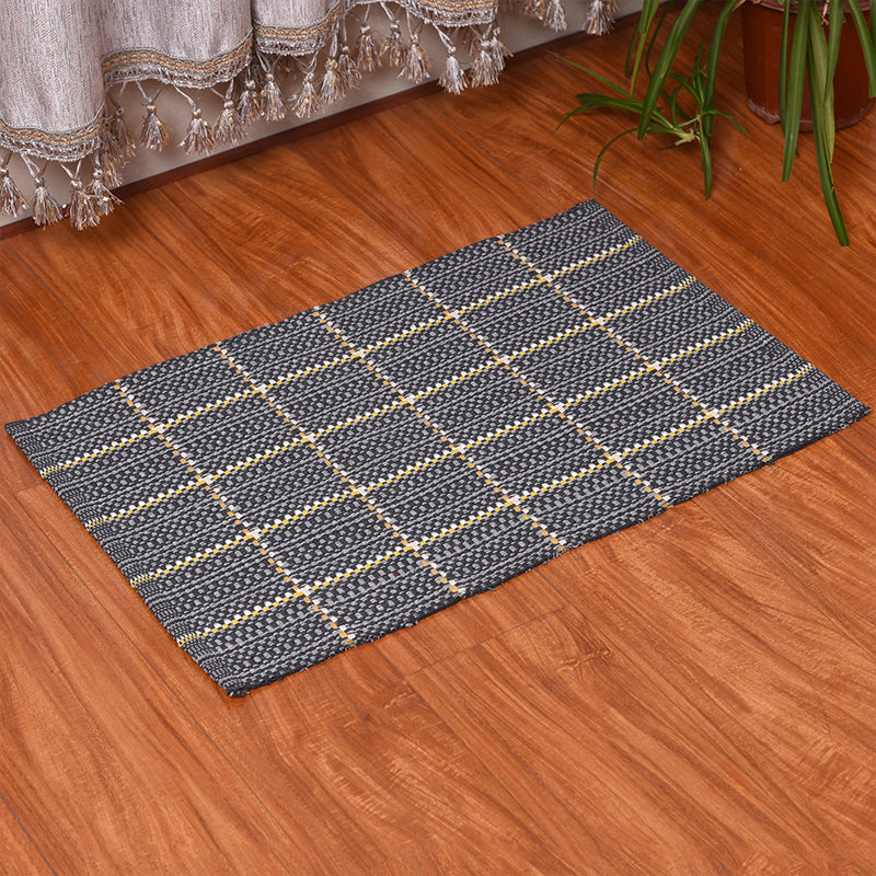 Dark Color Checkered Rug Cotton Bohemian Rug Washable Carpet for Living Room Clearhalo 'Area Rug' 'Bohemian' 'Rugs' Rug' 2046912
