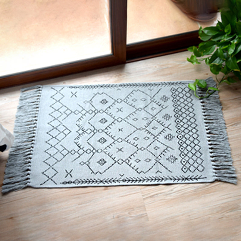 Casual Bohemian Rug Multicolored Geometric Carpet Pet Friendly Rug for Great Room Light Gray-Black Clearhalo 'Area Rug' 'Bohemian' 'Rugs' Rug' 2046937