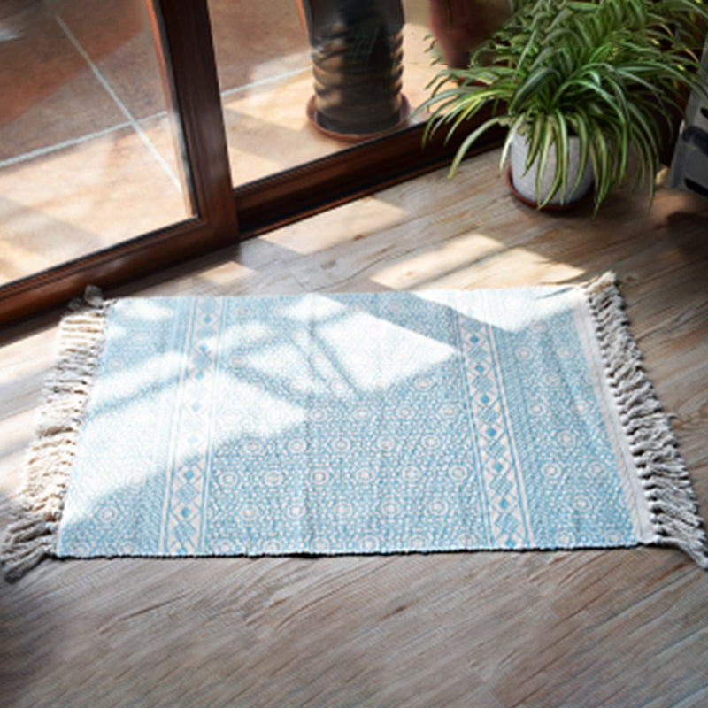 Casual Bohemian Rug Multicolored Geometric Carpet Pet Friendly Rug for Great Room Sky Blue Clearhalo 'Area Rug' 'Bohemian' 'Rugs' Rug' 2046945