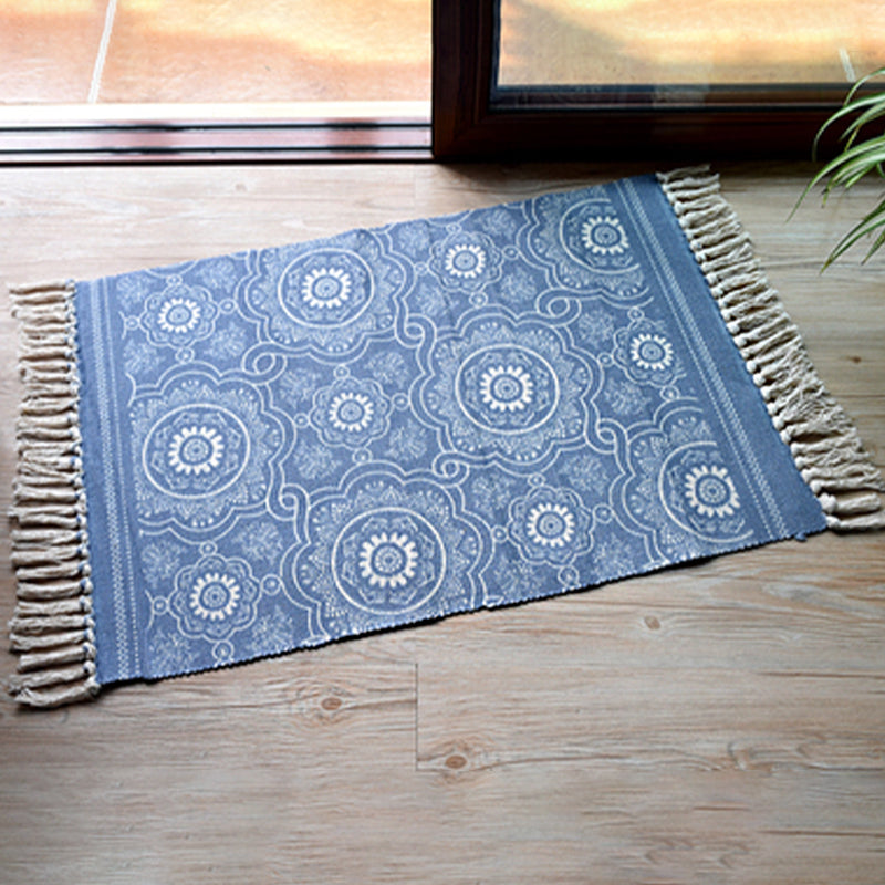 Casual Bohemian Rug Multicolored Geometric Carpet Pet Friendly Rug for Great Room Denim Blue Clearhalo 'Area Rug' 'Bohemian' 'Rugs' Rug' 2046947