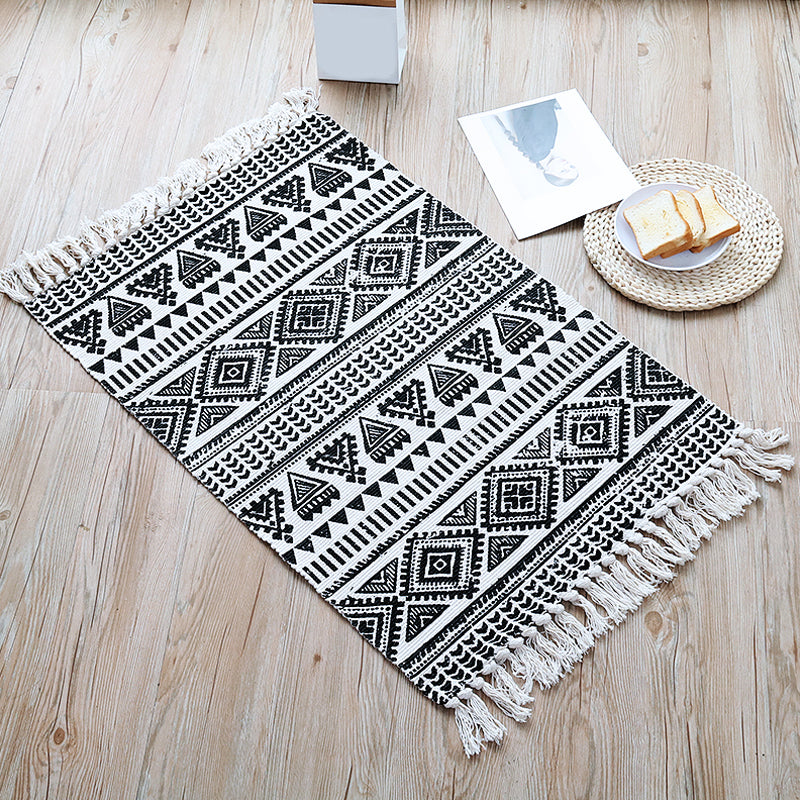 Casual Bohemian Rug Multicolored Geometric Carpet Pet Friendly Rug for Great Room Antique Black Clearhalo 'Area Rug' 'Bohemian' 'Rugs' Rug' 2046951