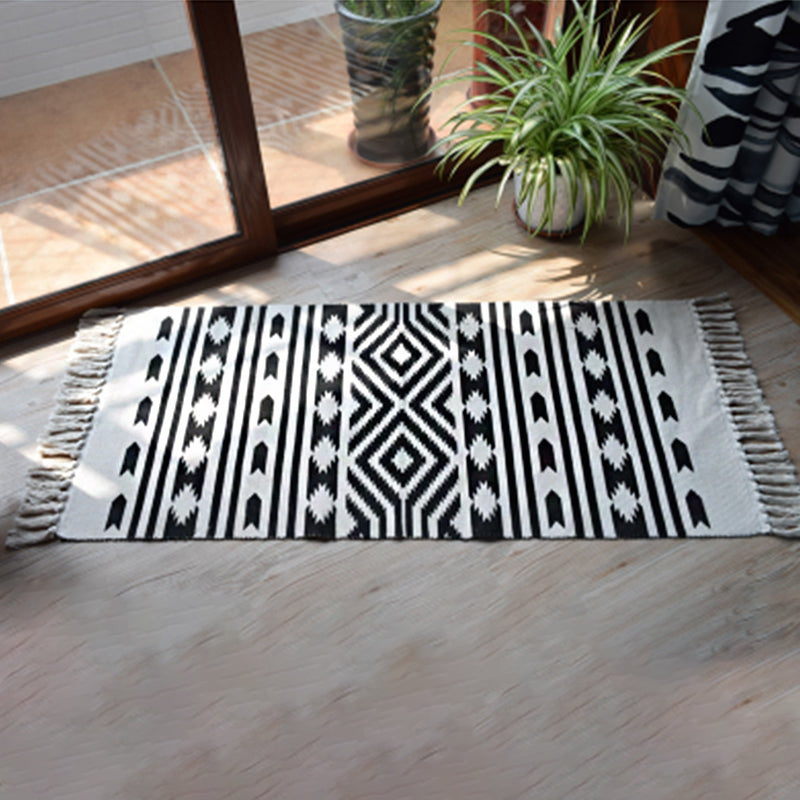 Casual Bohemian Rug Multicolored Geometric Carpet Pet Friendly Rug for Great Room Black Clearhalo 'Area Rug' 'Bohemian' 'Rugs' Rug' 2046953