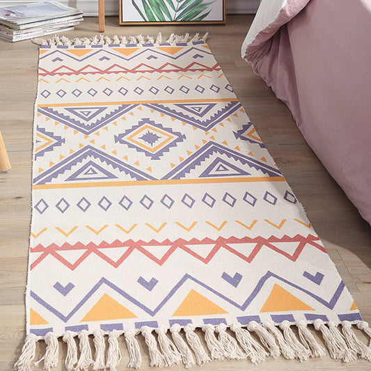 Aesthetic Multicolor Tribal Print Rug Cotton Bohemia Area Rug Pet Friendly Carpet for Bedroom Clearhalo 'Area Rug' 'Bohemian' 'Rugs' Rug' 2046961
