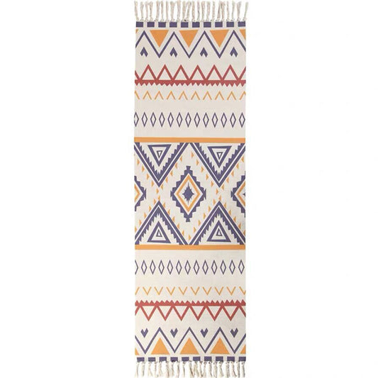 Aesthetic Multicolor Tribal Print Rug Cotton Bohemia Area Rug Pet Friendly Carpet for Bedroom Blue-Yellow Clearhalo 'Area Rug' 'Bohemian' 'Rugs' Rug' 2046965