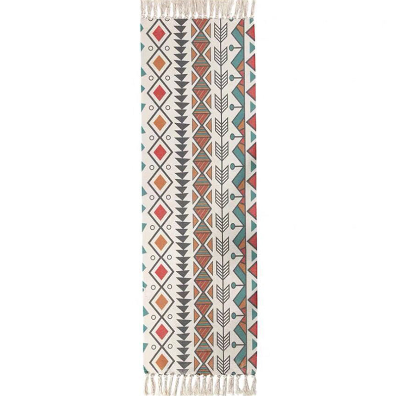 Aesthetic Multicolor Tribal Print Rug Cotton Bohemia Area Rug Pet Friendly Carpet for Bedroom Blue-Red Clearhalo 'Area Rug' 'Bohemian' 'Rugs' Rug' 2046966
