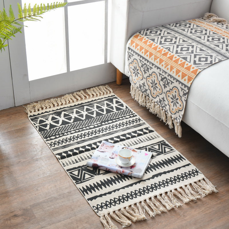 Funky Bedroom Area Rug Multicolored Patterned Rug Cotton Washable Indoor Carpet Clearhalo 'Area Rug' 'Bohemian' 'Rugs' Rug' 2046991