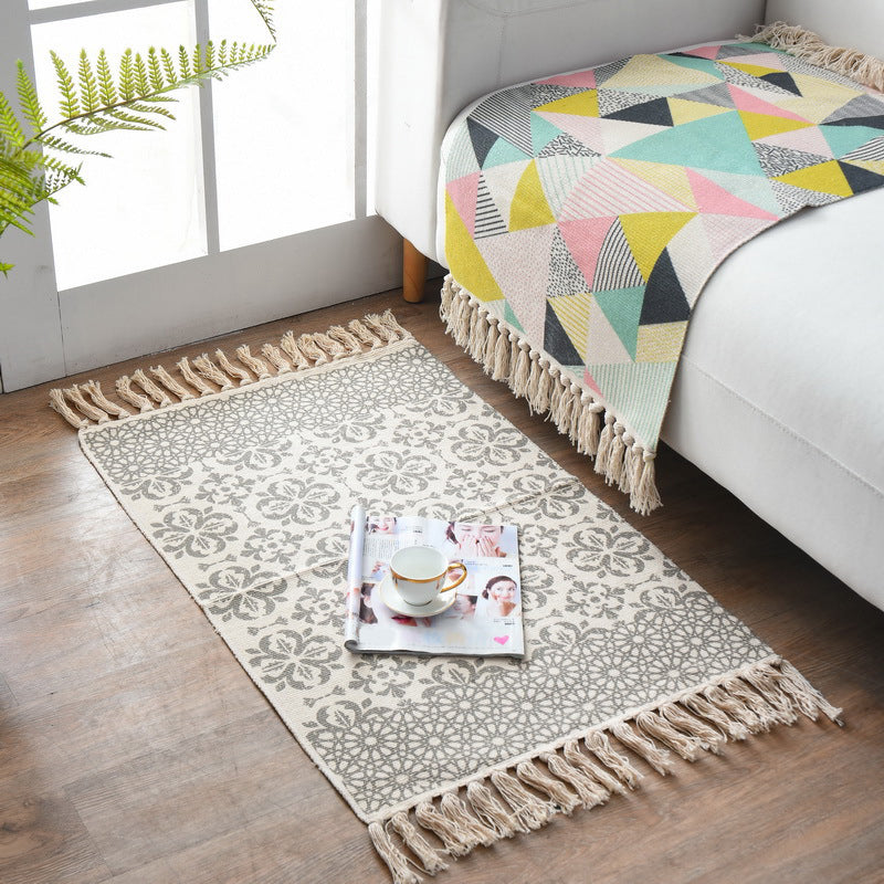 Funky Bedroom Area Rug Multicolored Patterned Rug Cotton Washable Indoor Carpet Clearhalo 'Area Rug' 'Bohemian' 'Rugs' Rug' 2046992
