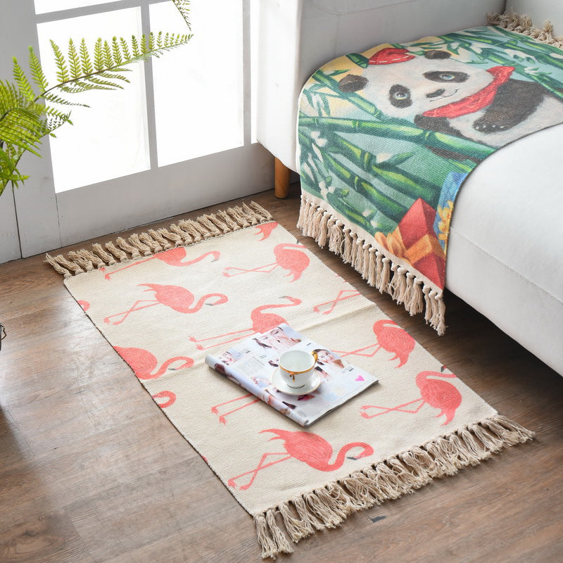 Funky Bedroom Area Rug Multicolored Patterned Rug Cotton Washable Indoor Carpet Clearhalo 'Area Rug' 'Bohemian' 'Rugs' Rug' 2046993