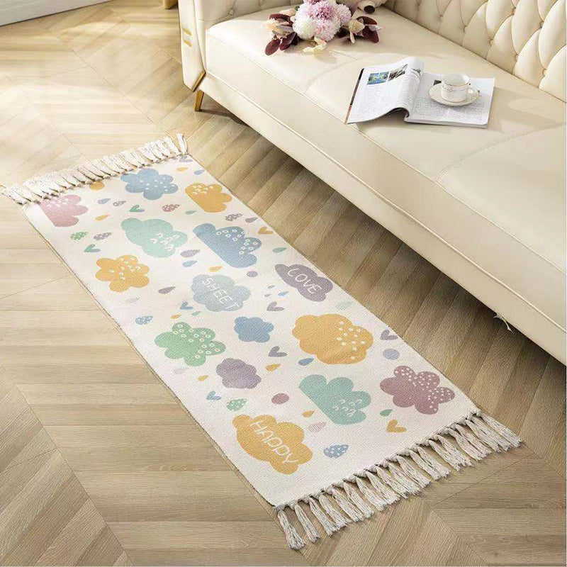 Vintage Ethnic Pattern Rug Multicolor Eclectic Rug Cotton Machine Washable Carpet for Living Room Yellow Clearhalo 'Area Rug' 'Bohemian' 'Rugs' Rug' 2047028