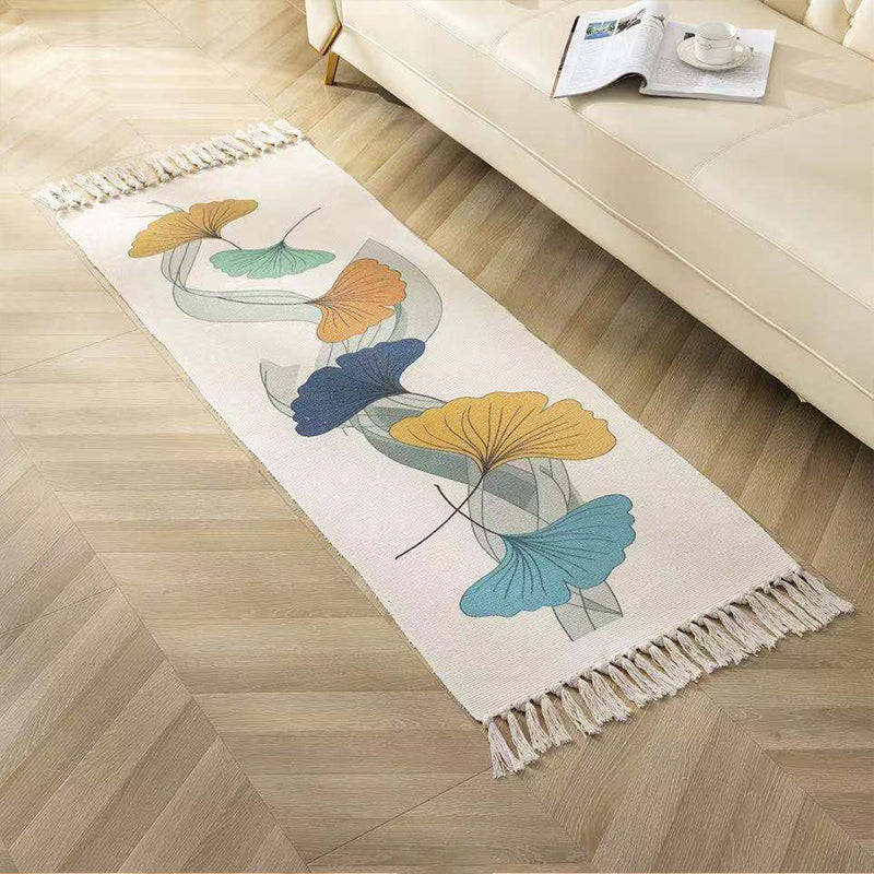 Vintage Ethnic Pattern Rug Multicolor Eclectic Rug Cotton Machine Washable Carpet for Living Room Yellow-Blue Clearhalo 'Area Rug' 'Bohemian' 'Rugs' Rug' 2047032