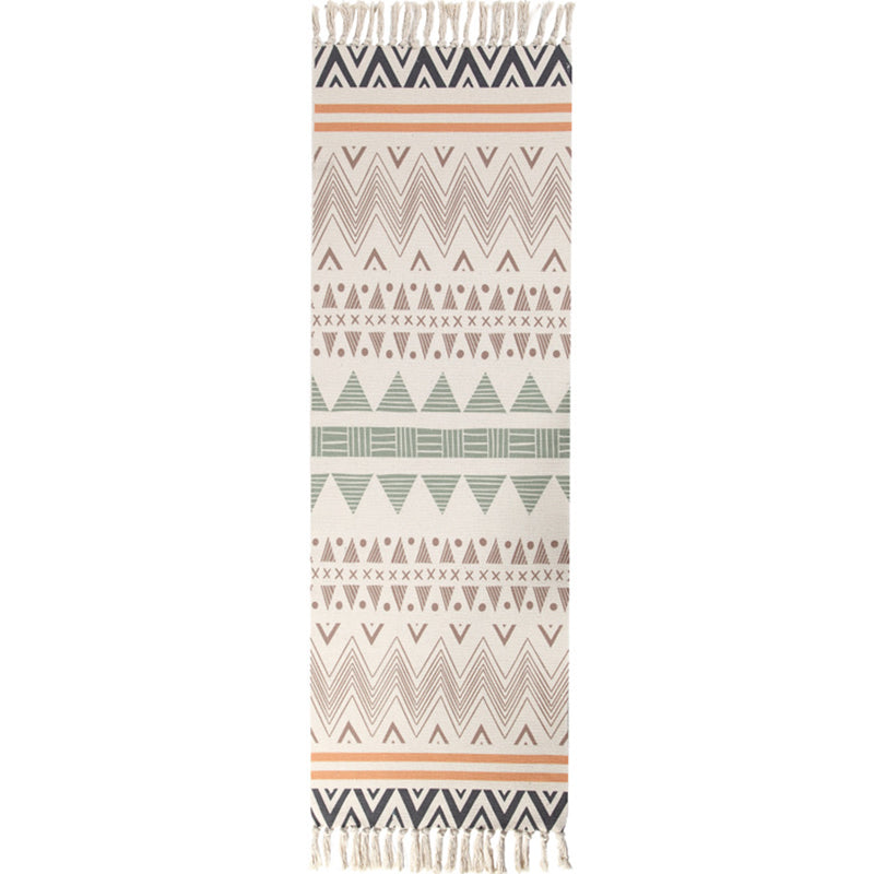 Multi Color Funky Rug Cotton Geometric Shapes Rug Pet Friendly Machine Washable Carpet for Bedroom Black-Green Clearhalo 'Area Rug' 'Bohemian' 'Rugs' Rug' 2047076