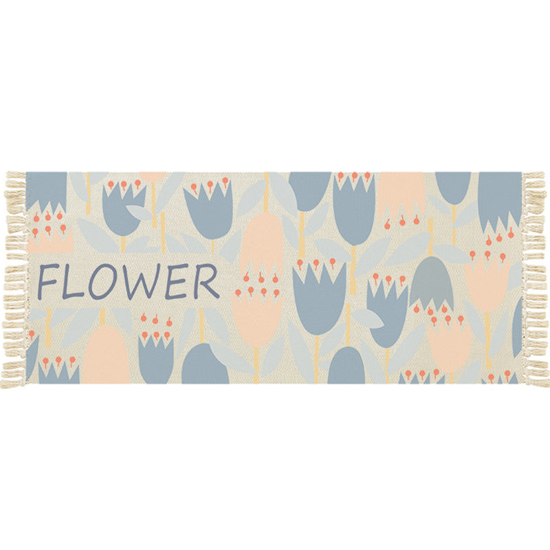 Multi Color Funky Rug Cotton Geometric Shapes Rug Pet Friendly Machine Washable Carpet for Bedroom Pink-Blue Clearhalo 'Area Rug' 'Bohemian' 'Rugs' Rug' 2047080