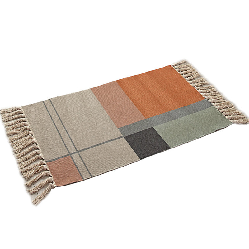 Vintage Multicolor Geometric Rug Cotton Bohemian Carpet Machine Washable Rug for Home Grey Clearhalo 'Area Rug' 'Bohemian' 'Rugs' Rug' 2047112