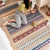 Boho Chic Flower Area Rug Multicolored Cotton Carpet Washable Rug for Living Room Purple-Yellow 3'11" x 5'7" Clearhalo 'Area Rug' 'Bohemian' 'Rugs' Rug' 2047131