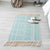 Aesthetic Multi Color Boho Rug Cotton Braided Flower Rug Pet Friendly Area Carpet for Bedroom Light Blue 2' x 2'11" Clearhalo 'Area Rug' 'Bohemian' 'Rugs' Rug' 2047156