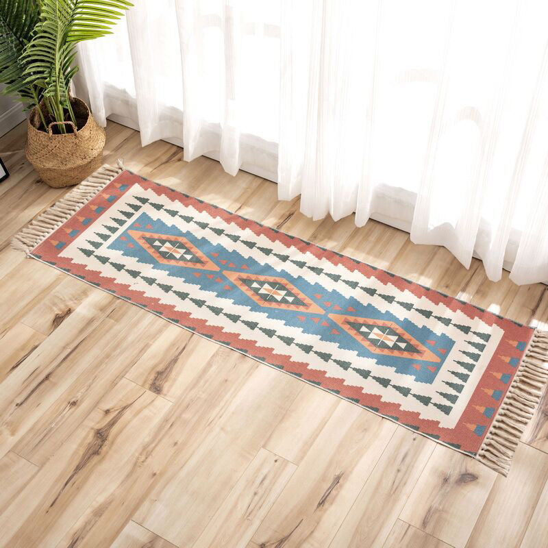 Unique Multicolor Minimalist Rug Polyester Plant Rug Washable Pet Friendly Rug for Great Room Blue Clearhalo 'Area Rug' 'Bohemian' 'Rugs' Rug' 2047201