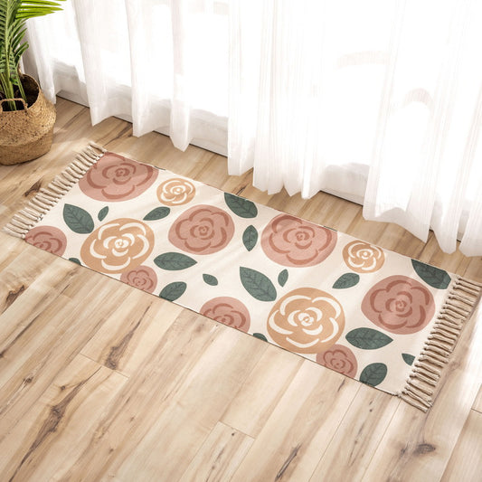 Unique Multicolor Minimalist Rug Polyester Plant Rug Washable Pet Friendly Rug for Great Room Red Clearhalo 'Area Rug' 'Bohemian' 'Rugs' Rug' 2047205