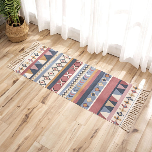 Unique Multicolor Minimalist Rug Polyester Plant Rug Washable Pet Friendly Rug for Great Room Red-Blue Clearhalo 'Area Rug' 'Bohemian' 'Rugs' Rug' 2047207
