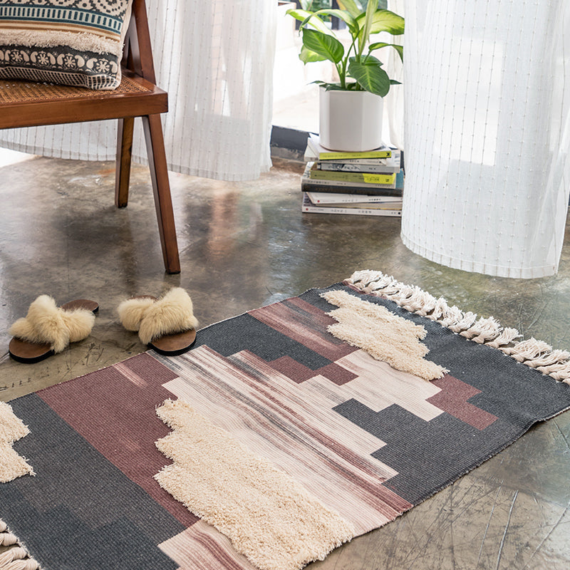 Creative Shiplap Rug Multi-Color Boho Chic Rug Cotton Pet Friendly Rug for Home Clearhalo 'Area Rug' 'Bohemian' 'Rugs' Rug' 2047221