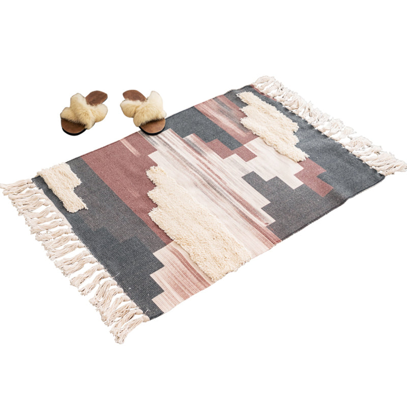 Creative Shiplap Rug Multi-Color Boho Chic Rug Cotton Pet Friendly Rug for Home Clearhalo 'Area Rug' 'Bohemian' 'Rugs' Rug' 2047223