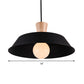 10"/14"/18" Wide Barn Living Room Hanging Lamp Industrial Iron 1-Light Black/White Pendant Light Fixture with Wooden Top Clearhalo 'Art Deco Pendants' 'Black' 'Cast Iron' 'Ceiling Lights' 'Ceramic' 'Crystal' 'Industrial Pendants' 'Industrial' 'Metal' 'Middle Century Pendants' 'Pendant Lights' 'Pendants' 'Rustic Pendants' 'Tiffany' Lighting' 204723