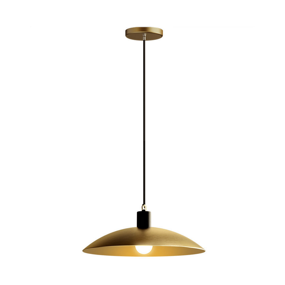 10"/12" Wide Dome Restaurant Ceiling Light Industrial Wrought Iron 1-Light Brass Hanging Pendant Light Clearhalo 'Art Deco Pendants' 'Cast Iron' 'Ceiling Lights' 'Ceramic' 'Crystal' 'Industrial Pendants' 'Industrial' 'Metal' 'Middle Century Pendants' 'Pendant Lights' 'Pendants' 'Tiffany' Lighting' 204749