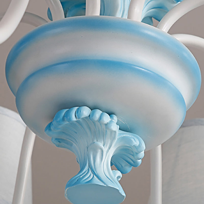 Contemporary Dolphin Hanging Light Fabric Shade Metal Chandelier for Dining Room Clearhalo 'Ceiling Lights' 'Chandeliers' Lighting' options 204768