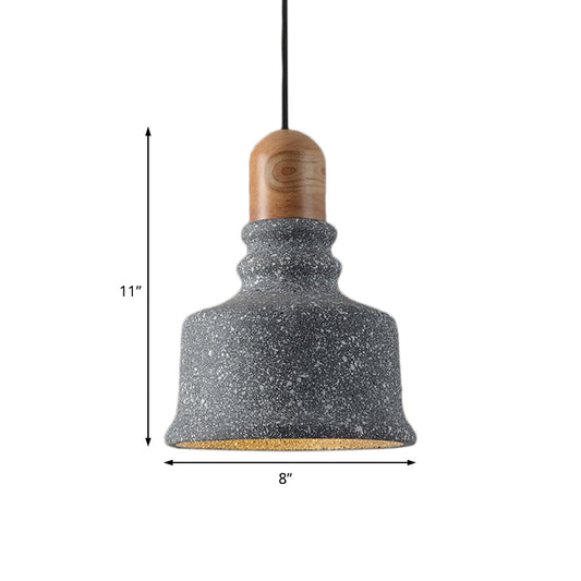Grey 1-Bulb Pendant Light Industrial Cement Upside-down Trifle Hanging Light Fixture for Restaurant Clearhalo 'Ceiling Lights' 'Industrial Pendants' 'Industrial' 'Middle Century Pendants' 'Pendant Lights' 'Pendants' 'Tiffany' Lighting' 204942