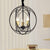 14"/19" Wide Black 3/6-Light Hanging Pendant Lighting Industrial Metal Candle Light Fixture with Orb Cage for Dining Room Black 14" Clearhalo 'Cast Iron' 'Ceiling Lights' 'Chandeliers' 'Industrial Chandeliers' 'Industrial' 'Metal' 'Middle Century Chandeliers' 'Rustic Chandeliers' 'Tiffany' Lighting' 204947