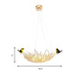 16"/19.5" Wide Nest Metal Art Deco Chandelier Lighting 2 Lights Hanging Ceiling Lamp Fixture Clearhalo 'Ceiling Lights' 'Chandeliers' 'Glass shade' 'Glass' 'Modern Chandeliers' 'Modern' Lighting' 204989
