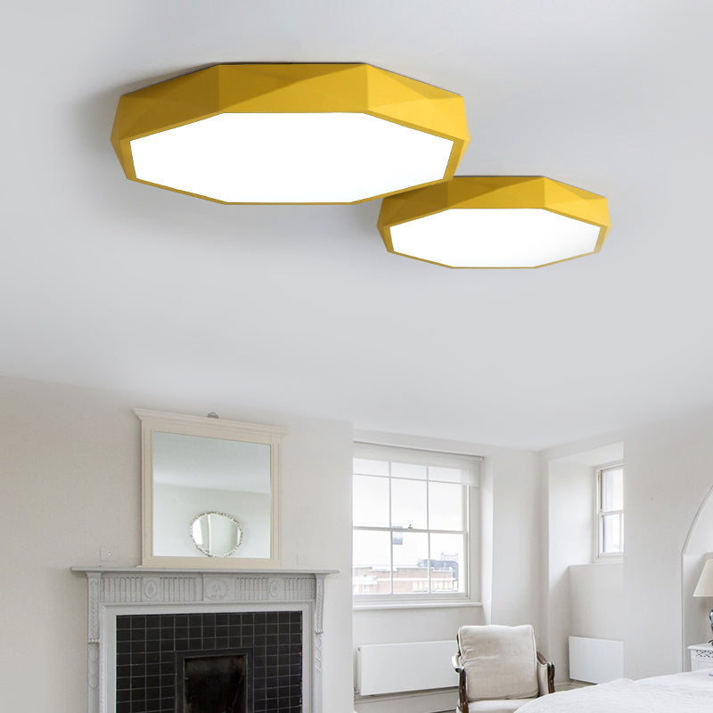 Acrylic Octagon Shape Ceiling Lamp Macaron Loft LED Flush Mount Light for Kitchen Clearhalo 'Ceiling Lights' 'Close To Ceiling Lights' 'Close to ceiling' 'Flush mount' Lighting' 205026