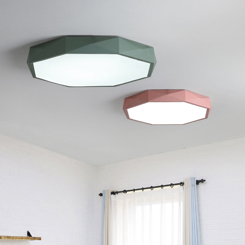Acrylic Octagon Shape Ceiling Lamp Macaron Loft LED Flush Mount Light for Kitchen Clearhalo 'Ceiling Lights' 'Close To Ceiling Lights' 'Close to ceiling' 'Flush mount' Lighting' 205029