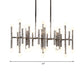 Multi-Rod Island Light Modern Metal 42-Head Black/Chrome/Gold Up and Down Lighting Fixture Clearhalo 'Ceiling Lights' 'Island Lights' Lighting' 205032