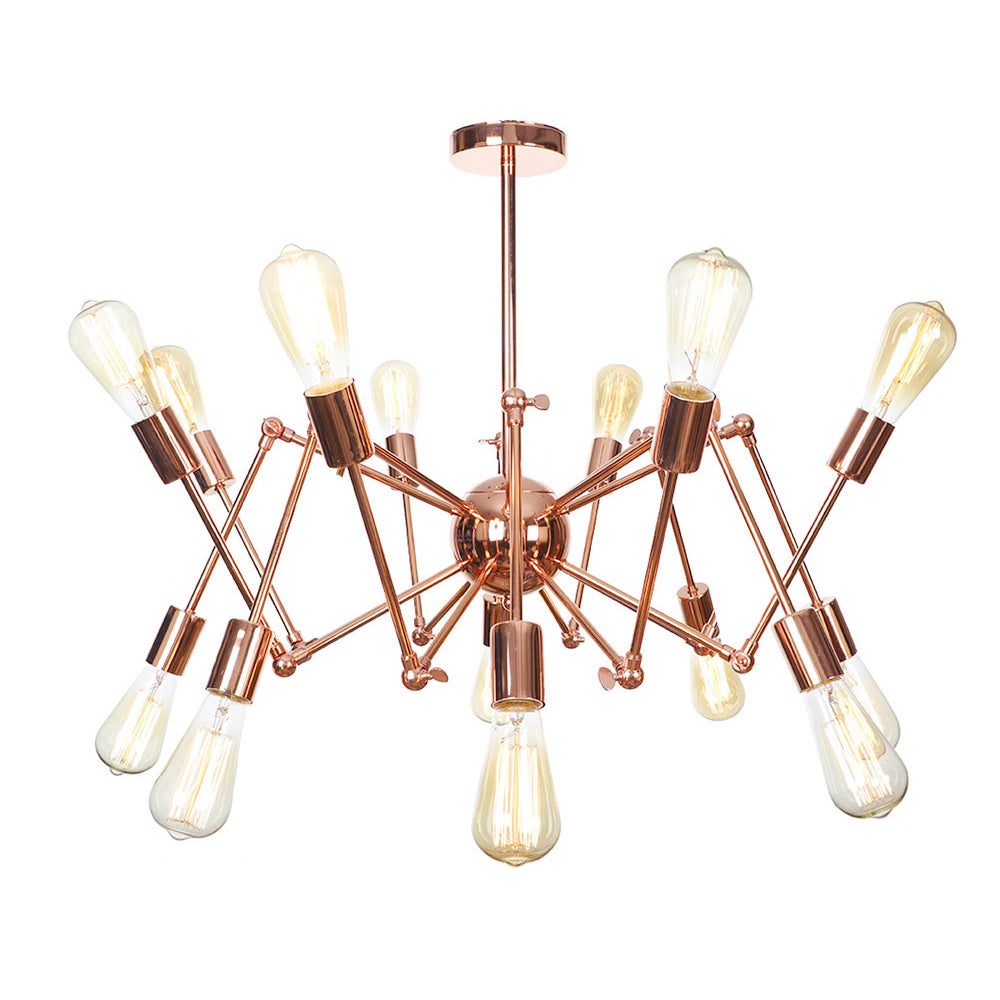 Copper Sputnik Pendant Chandelier Rustic Metal 6/8/10 Lights Indoor Pendant Light Fixture Clearhalo 'Cast Iron' 'Ceiling Lights' 'Chandeliers' 'Industrial Chandeliers' 'Industrial' 'Metal' 'Middle Century Chandeliers' 'Rustic Chandeliers' 'Tiffany' Lighting' 205054