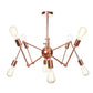 Copper Sputnik Pendant Chandelier Rustic Metal 6/8/10 Lights Indoor Pendant Light Fixture Clearhalo 'Cast Iron' 'Ceiling Lights' 'Chandeliers' 'Industrial Chandeliers' 'Industrial' 'Metal' 'Middle Century Chandeliers' 'Rustic Chandeliers' 'Tiffany' Lighting' 205060