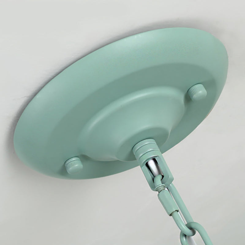 Macaron Colored Tapered Shade Chandelier Nordic Stylish Metal Hanging Light for Child Bedroom Clearhalo 'Ceiling Lights' 'Chandeliers' Lighting' options 205080