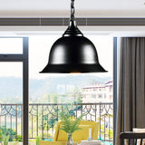 1 Light Dome Pendant Lighting Fixture Industrial Black/Red/Yellow Metal Hanging Ceiling Light for Living Room Black Clearhalo 'Art Deco Pendants' 'Black' 'Cast Iron' 'Ceiling Lights' 'Ceramic' 'Crystal' 'Industrial Pendants' 'Industrial' 'Metal' 'Middle Century Pendants' 'Pendant Lights' 'Pendants' 'Rustic Pendants' 'Tiffany' Lighting' 205234