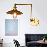 Vintage Cone Hanging Ceiling Light 1 Light Metal Pendant Lighting in Brass for Living Room Brass Clearhalo 'Art deco wall lights' 'Cast Iron' 'Glass' 'Industrial wall lights' 'Industrial' 'Middle century wall lights' 'Modern' 'Rustic wall lights' 'Tiffany' 'Traditional wall lights' 'Wall Lamps & Sconces' 'Wall Lights' Lighting' 205285