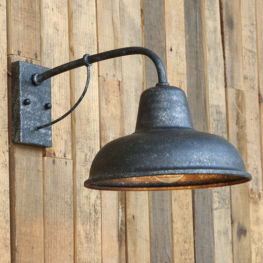 1 Light Dome Wall Lamp Industrial Style Black/Matte Black Metal Sconce Light Fixture for Outdoor Black Clearhalo 'Art deco wall lights' 'Cast Iron' 'Glass' 'Industrial wall lights' 'Industrial' 'Middle century wall lights' 'Modern' 'Rustic wall lights' 'Tiffany' 'Traditional wall lights' 'Wall Lamps & Sconces' 'Wall Lights' Lighting' 205311